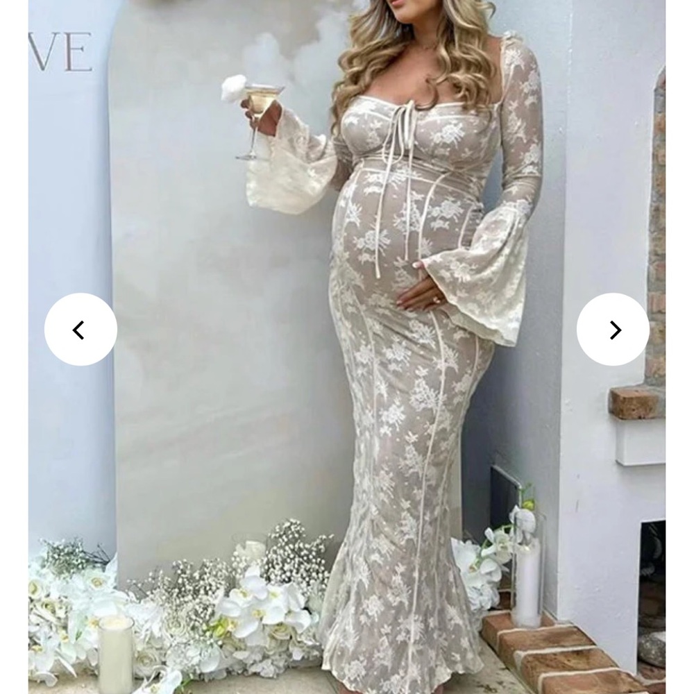 Elegant Lace Maternity Gown